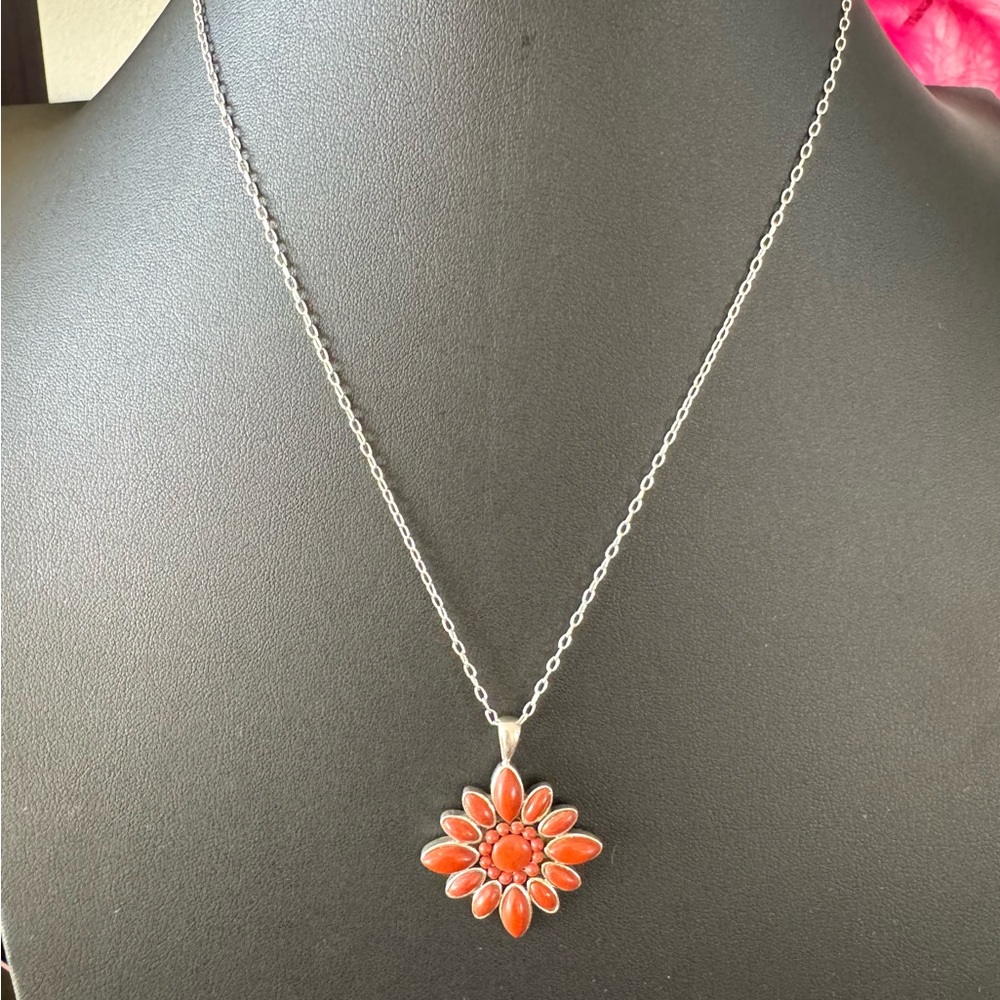 925 Stirling Flower Necklace
